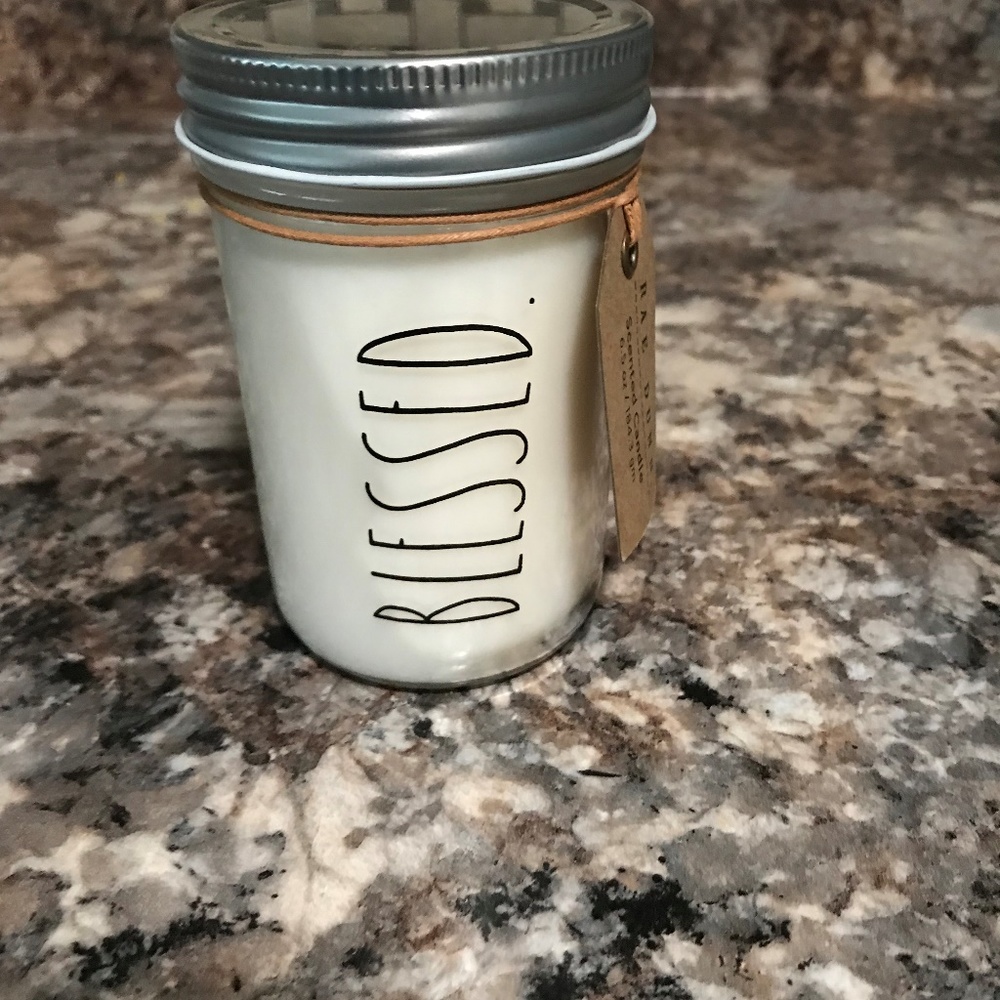 Rae Dunn "Blessed" candle with lid NWT